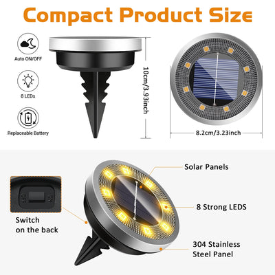 Spot Solaire de Sol Étanche IP65 pour Jardin et Terrasse