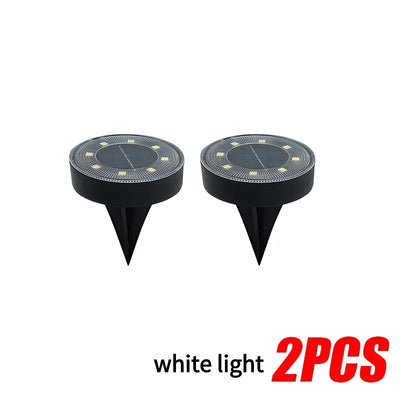 Spot Solaire Enterré LED Disque Étanche Jardin Pont Pelouse