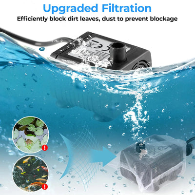 Fontaine Solaire 12 W 190 L/h pour Bassin avec 9 Buses