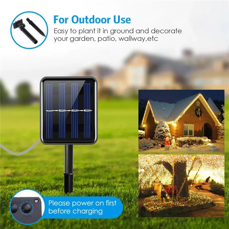 Guirlande Solaire LED Étanche Noël et Halloween