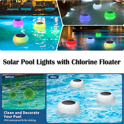 Lampe Solaire Flottante de Piscine LED RGB Étanche IP68
