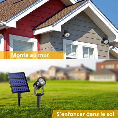 Projecteur Solaire LED Aluminium IP65 Paysage Jardin Extérieur