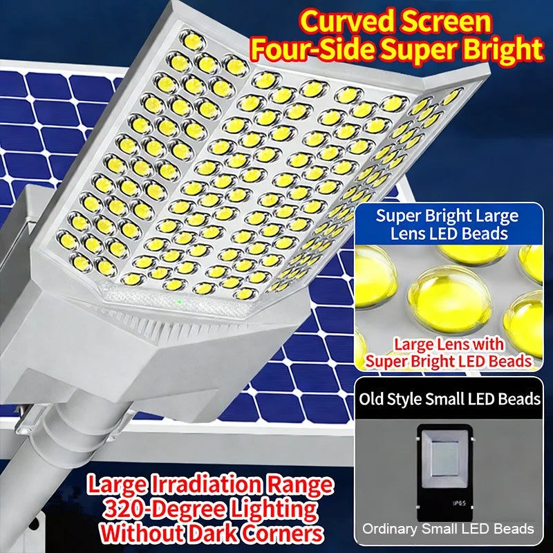 Lampadaire solaire LED puissant étanche pour parking et route