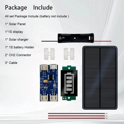 Mini Panneau Solaire Monocristallin 6V 1,25W avec Module de Charge