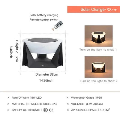 Lampe Solaire de Pilier de Colonne d'Extérieur