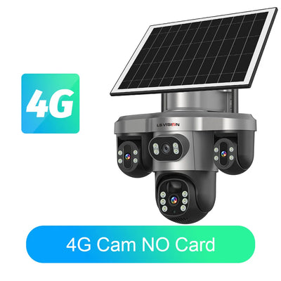 Caméra Solaire 4G WiFi 3 Objectifs 4K Extérieure