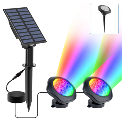 Spot Solaire Sous-Marin LED RGB Étanche Piscine Fontaine Bassin