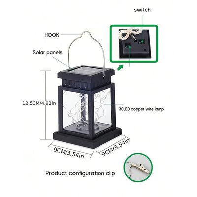 Lanterne Solaire Extérieure à Suspendre Fil Lumineux LED