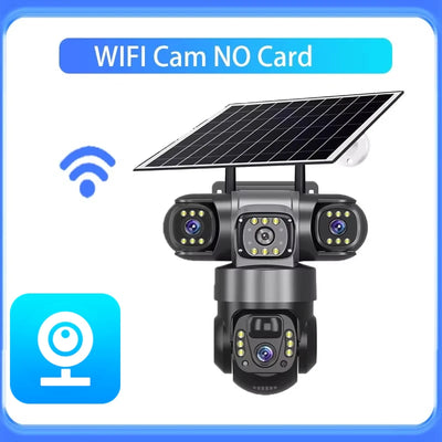 Caméra de Surveillance Solaire DIFANG 4G 8K 3 Objectifs