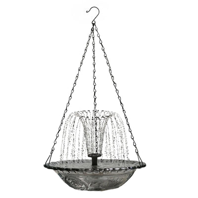 Fontaine Solaire Suspendue Bain d'Oiseaux et Mangeoire de Jardin