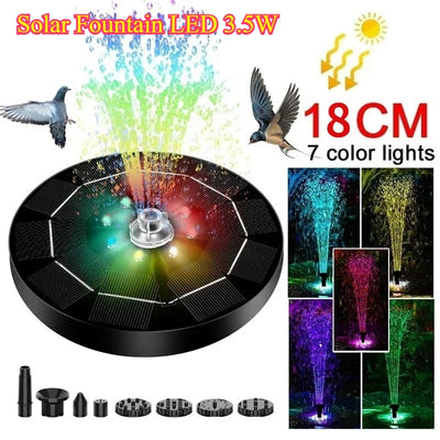 Fontaine Solaire Rotative LED 3,5 W à 6 Buses pour Bassin