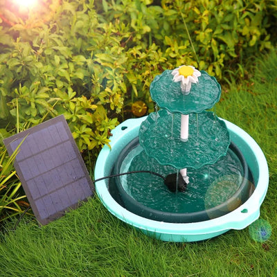 Bain d'Oiseaux Solaire 3 Niveaux avec Pompe 3,5W