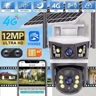 Caméra Solaire 4G Double Objectif 6K Extérieure