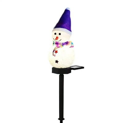 Piquet Solaire Bonhomme de Neige 62 LED Étanche Noël
