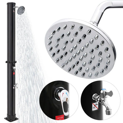 Douche Solaire de Jardin 35 L Noire Eau Chaude et Froide