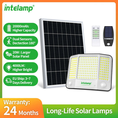 Applique solaire murale à détecteur de mouvement 4000LM pour extérieur