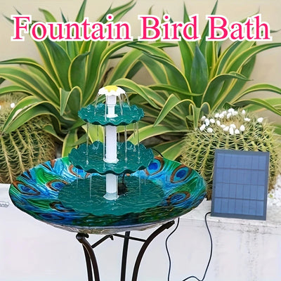 Bain d'Oiseaux Solaire 3 Niveaux avec Pompe 3,5W
