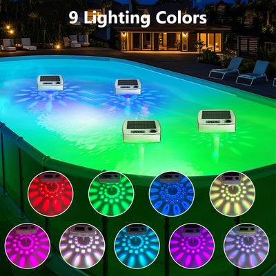 Thermomètre Solaire Flottant Piscine et Spa Lumineux 9 Couleurs