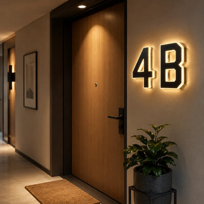 Numéro de Maison Solaire LED Rétroéclairé 12 cm Étanche