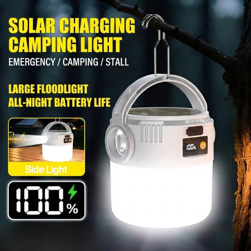 Lampe Solaire Camping Rechargeable USB Portable Étanche