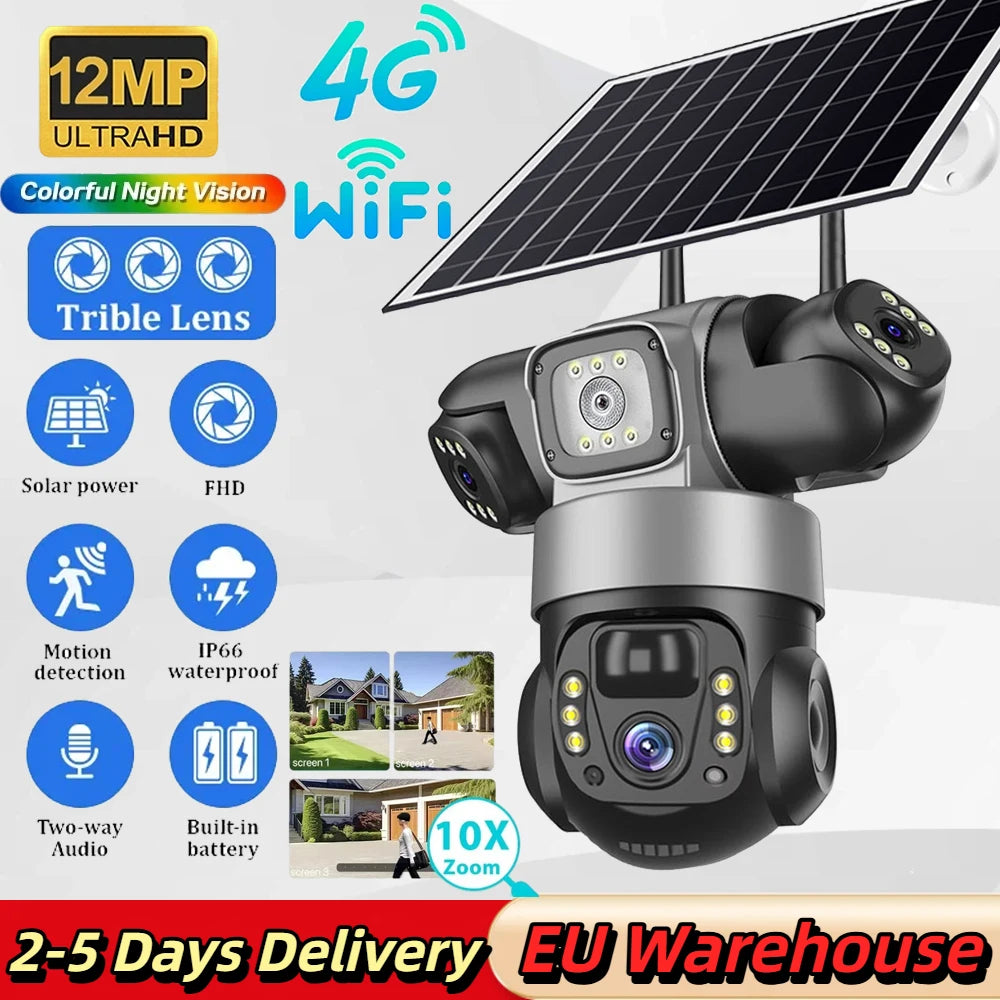 Caméra Solaire Surveillance Extérieure 4G Wifi