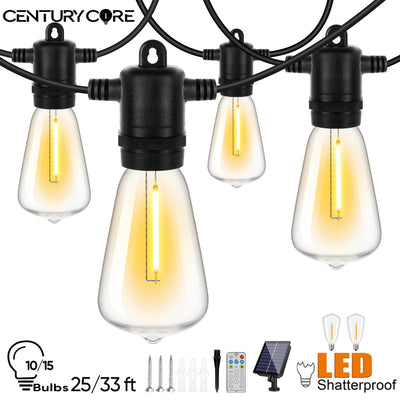 Guirlande Solaire LED ST38 Ampoules Étanche Télécommande