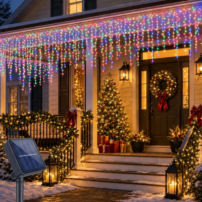 Guirlande Solaire Extérieure Rideau Lumineux LED