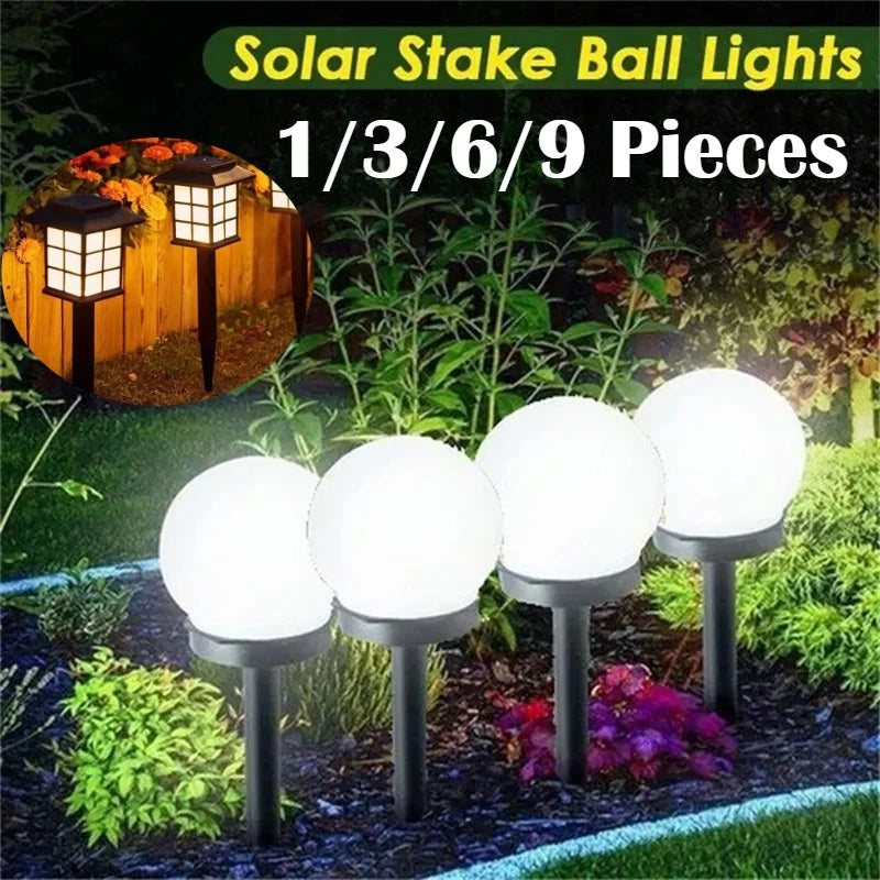 Ampoule solaire LED extérieure étanche en forme de boule pour jardin