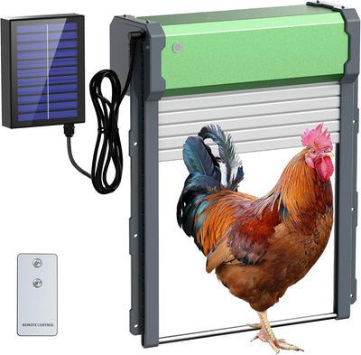 Porte Automatique de Poulailler Solaire Rideau Vert Commande Sans Fil