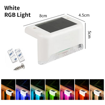 Lampe Solaire de Marche Escalier 3 Coloris, Lumière Multicolore ou Blanche