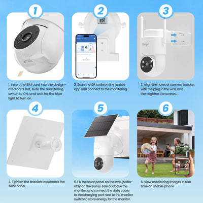 Caméra Solaire 4G Sans Fil Audio Bidirectionnel - vue 6
