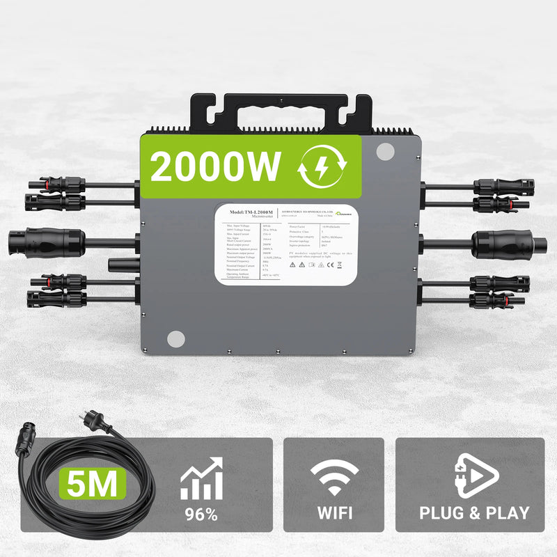 Micro-Onduleur Solaire 800W-2000W WiFi IP67