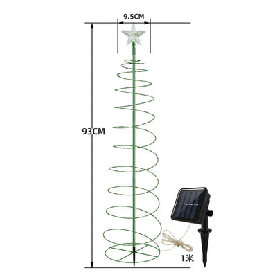 Arbre de Noël Solaire Lumineux LED pour Pelouse et Jardin
