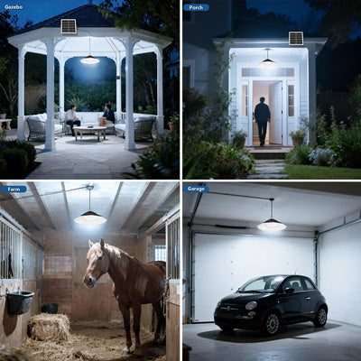 Lampe Solaire Suspendue Vintage IP65 pour Garage et Patio