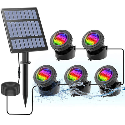 Lampe Solaire Extérieure RGB Étanche IP68 Jardin Piscine