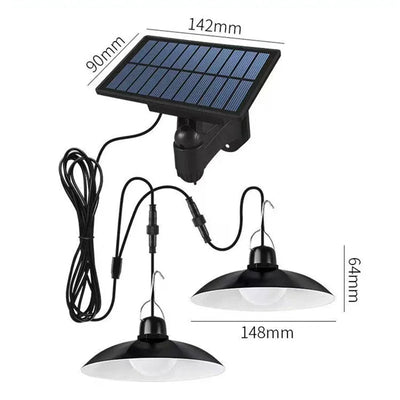 Lampe Solaire Suspendue Industrielle Crépuscule à l'Aube, 1 ou 2 Têtes