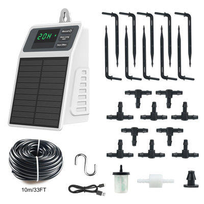 Système d'irrigation solaire arrosant des plantes de jardin