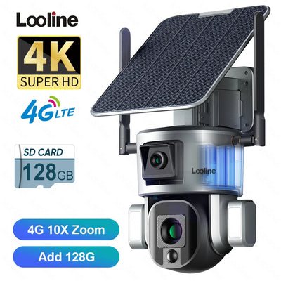 Caméra Surveillance Solaire PTZ 8MP 4G Wifi Étanche 4K Suivi