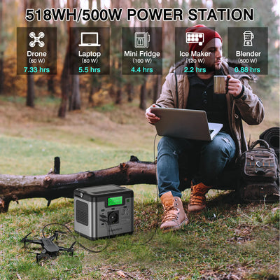 Générateur Solaire Portable 500W 518Wh - vue 3