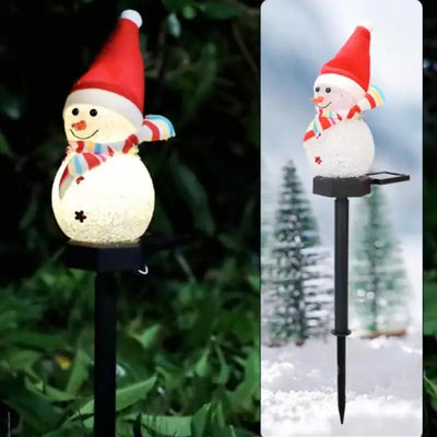 Piquet Solaire Bonhomme de Neige 62 LED Étanche Noël
