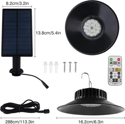 Lampe Solaire Suspendue 3 Couleurs avec Télécommande