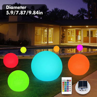 Boule Solaire LED 16 Couleurs Étanche Décoration Jardin