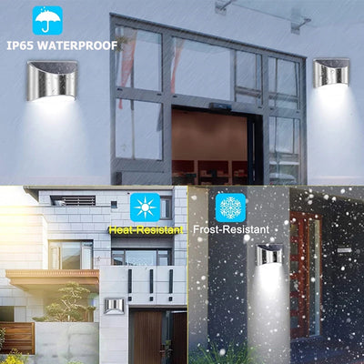 Lot de 2 Appliques Murales Solaires Extérieur Acier Inox