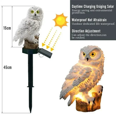 Lampe Solaire Hibou LED Étanche Décoration de Noël