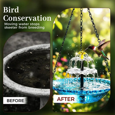 Fontaine Solaire Suspendue Bain d'Oiseaux à Eau Courante