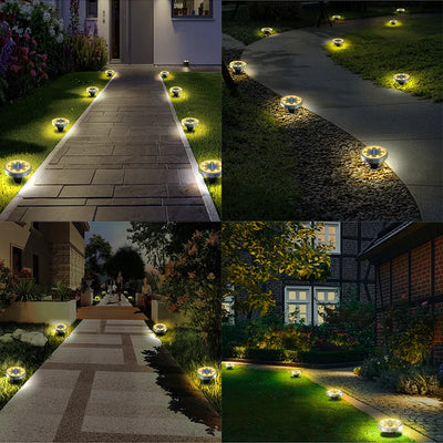Spot Solaire LED Disque Antidérapant IP65 Jardin Patio Pelouse