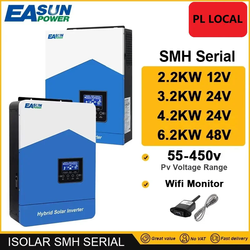 Onduleur Solaire Hybride 6,2 kW 48V MPPT