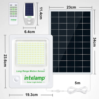 Projecteur Solaire Extérieur LED 3000lm Détecteur de Mouvement IP65