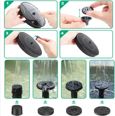 Pompe de Fontaine Solaire 6 Buses pour Bassin de Jardin