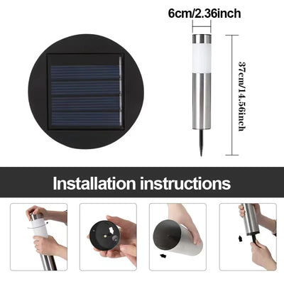 Borne Solaire Extérieur Puissante Finition Noir et Argent